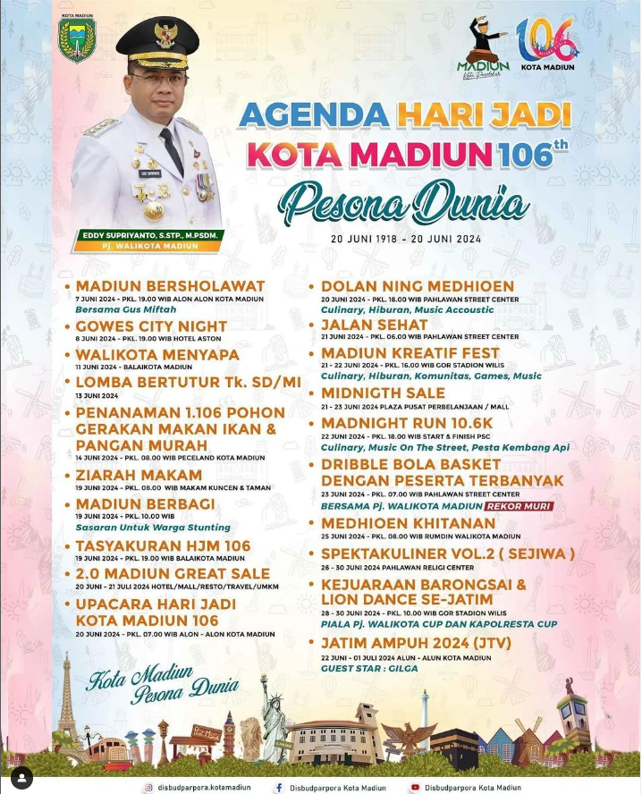 Agenda Hari Jadi Kota Madiun 106th